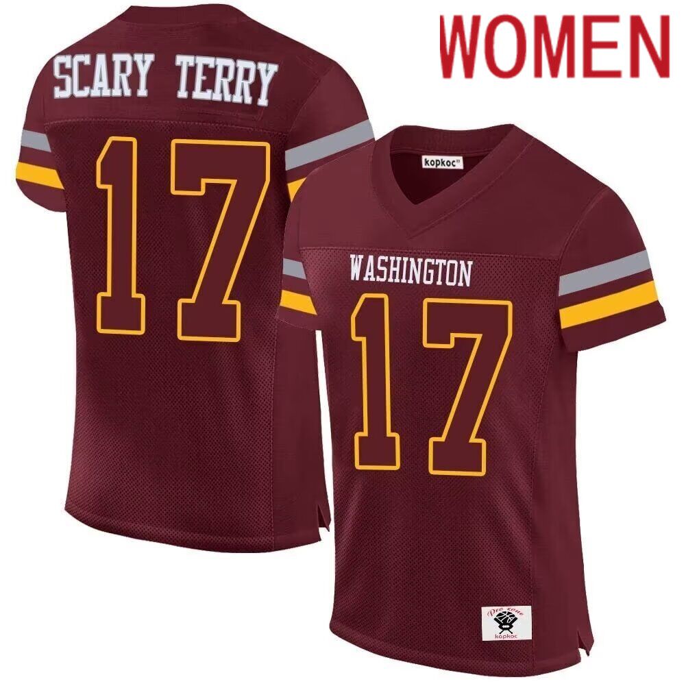 Women NFL Washington Commander 17 Scary Terry 2024 Nike Game red throwback Jersey